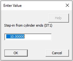 Step in from cylinder ends