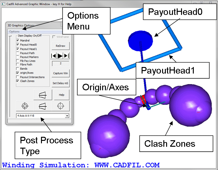 Cadfil 3D Graphics dialog options