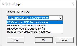 FEA Geometry import options