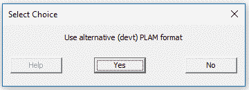 Alternative PLAM , CSV file creatiion prompt