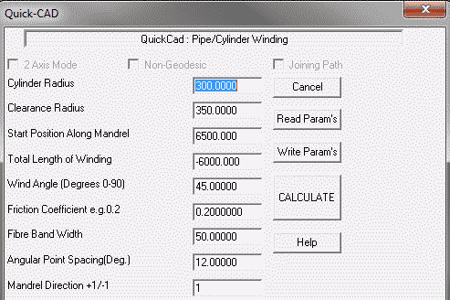 Cadfil - Pipe example 1, Pipe Dialog Dialog