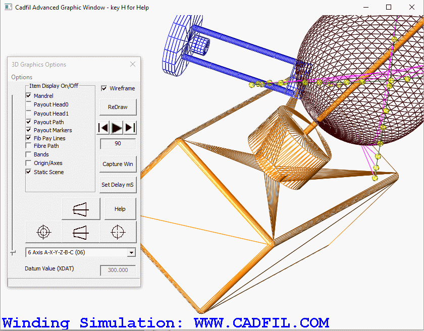 WireFrame Cadfil Simulation with Static Scene (STL file) Added