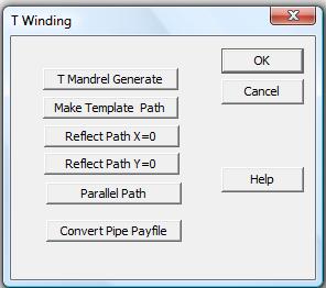 Dialog For CADFIL Tee Winding Options