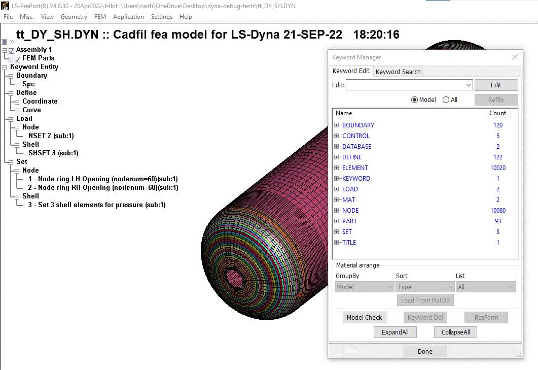 LS-DYNA Shell Model